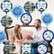 20 Pcs Father's Day Balloons, Happy Father's Day Mylar Balloons, Blue, White, Round, Self Sealing, Unisex, Adults